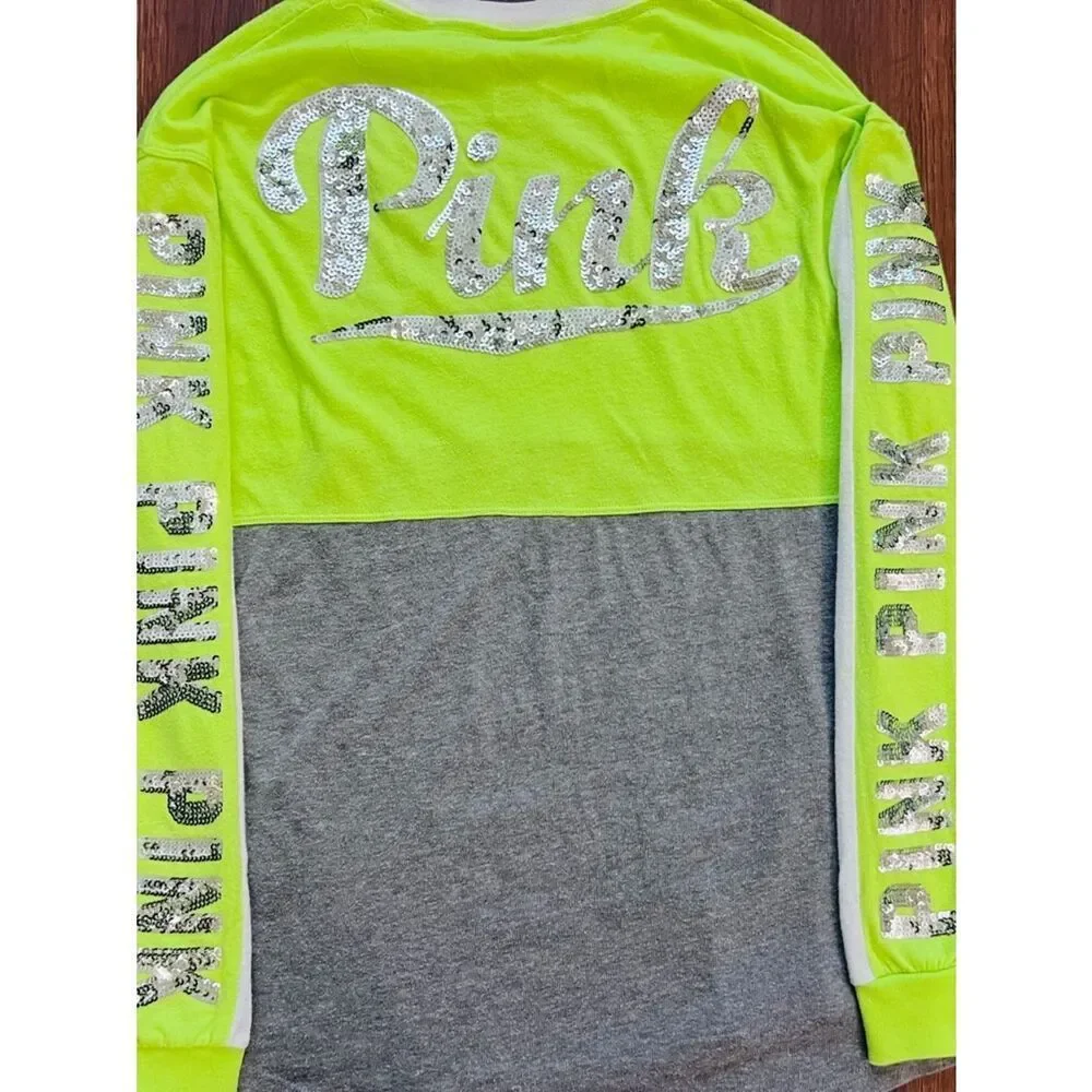 VS PINK BLING NEON COLORBLOCK OUTFIT SET S